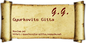 Gyurkovits Gitta névjegykártya